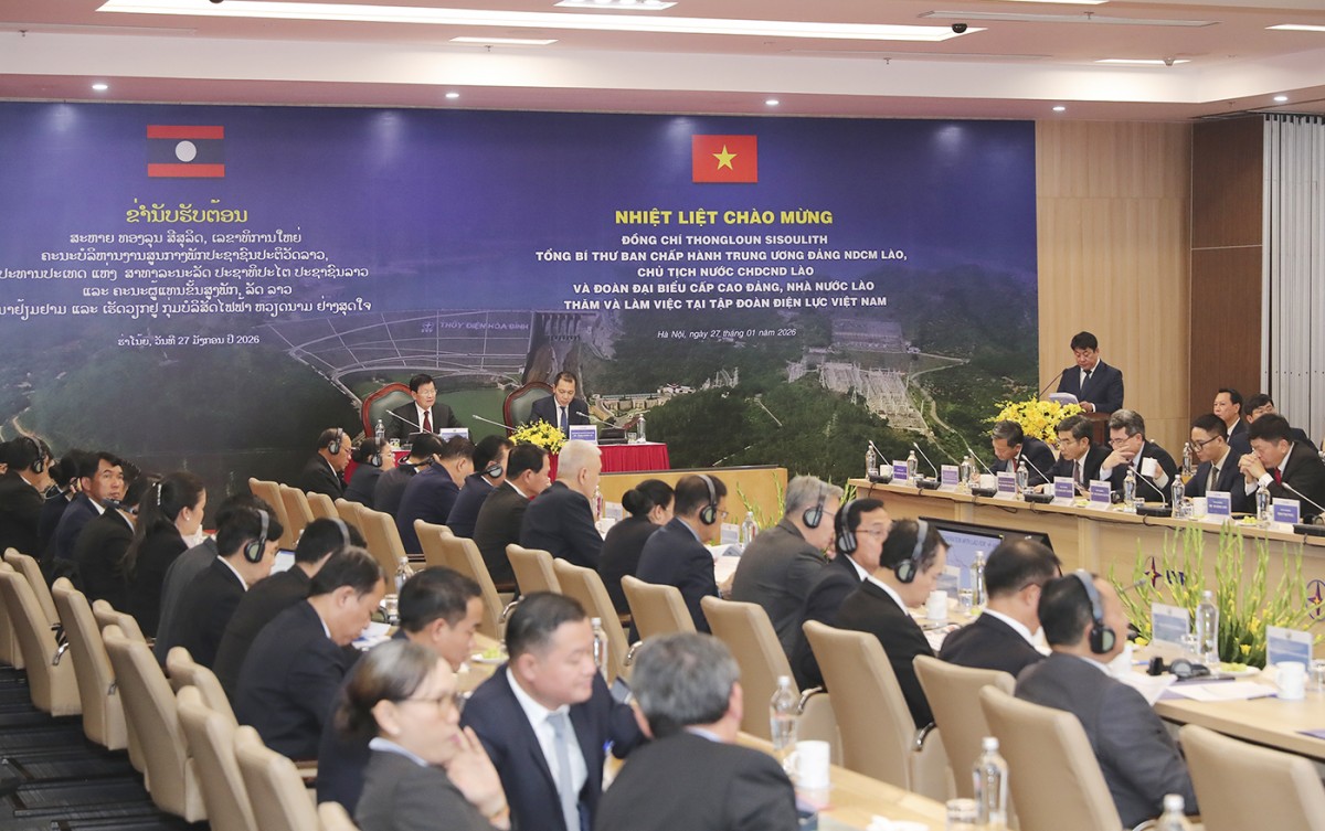 General Secretary and President of Laos Visits and Works with Vietnam Electricity (EVN) General Secretary and President of Laos Visits and Works with Vietnam Electricity (EVN)