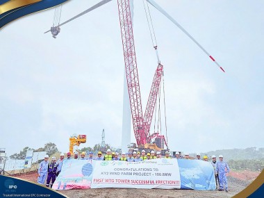 IPC E&C lắp đặt thành công trụ tua bin gió đầu tiên tại dự án Kalayaan 2 (Philippines)