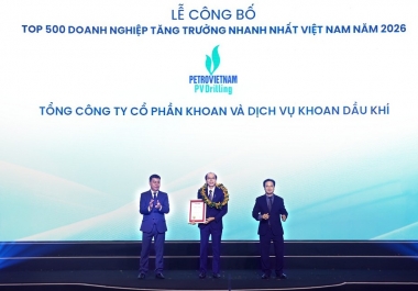 PV Drilling trong Top 500 doanh nghiệp tăng trưởng nhanh nhất Việt Nam 2026