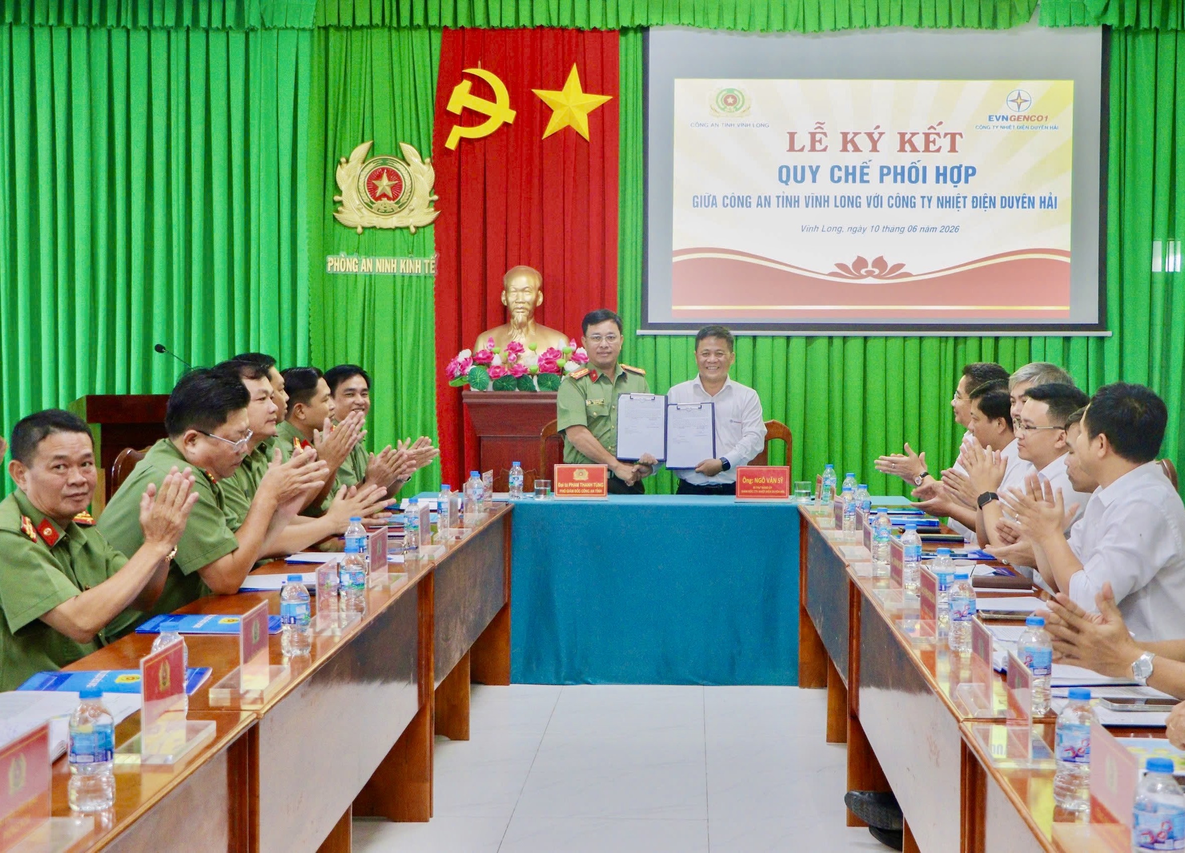 Công an tỉnh Vĩnh Long và Công ty Nhiệt điện Duyên Hải ký quy chế phối hợp bảo đảm an ninh, an toàn