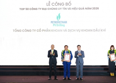 PV Drilling được vinh danh Top 50 Công ty Đại chúng uy tín và hiệu quả năm 2026