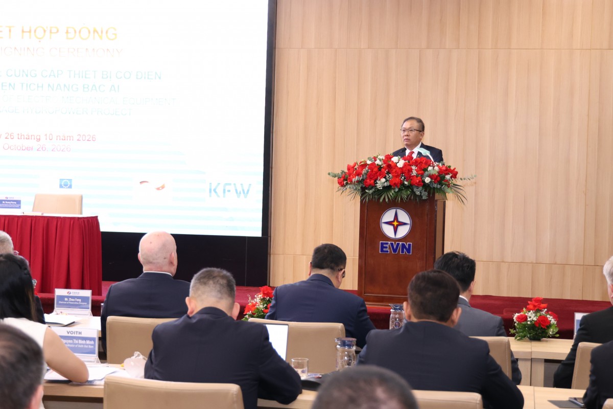 EVN Signs Contract for Electromechanical Equipment Supply for Bac Ai Pumped-Storage Hydropower Project