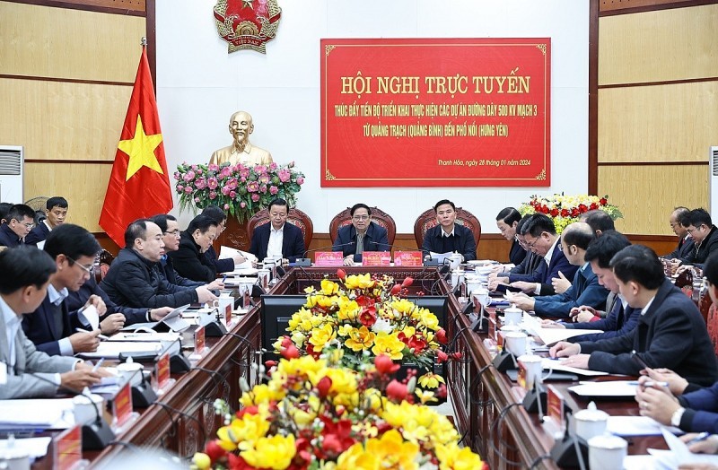 The Government's Prime Minister meeting  with ministries, agencies and 9 provinces on the 500kV line (Quang Trach - Pho Noi)