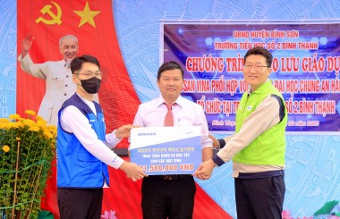 doosan vina and chung ang university korea continue to implement the eighth education csr program in quang ngai