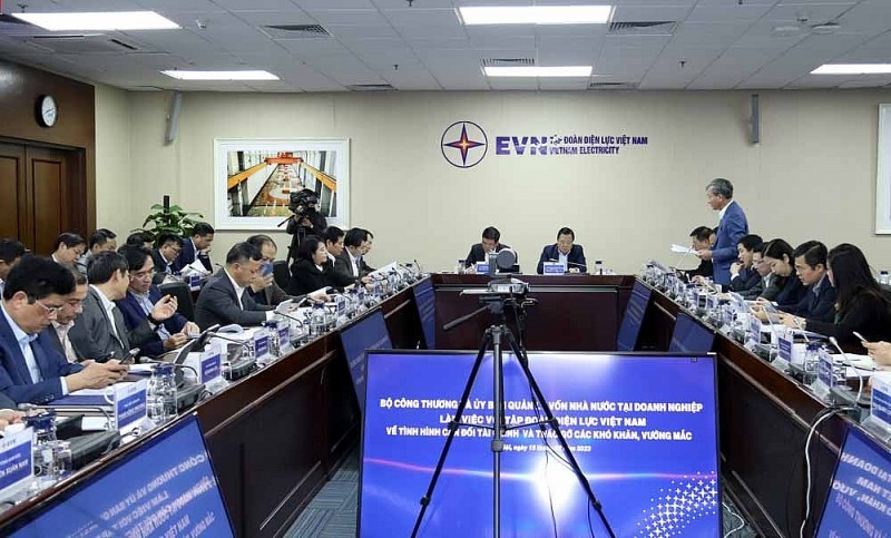 The MOIT and Capital Management Committee discusses the financial balance solutions for EVN