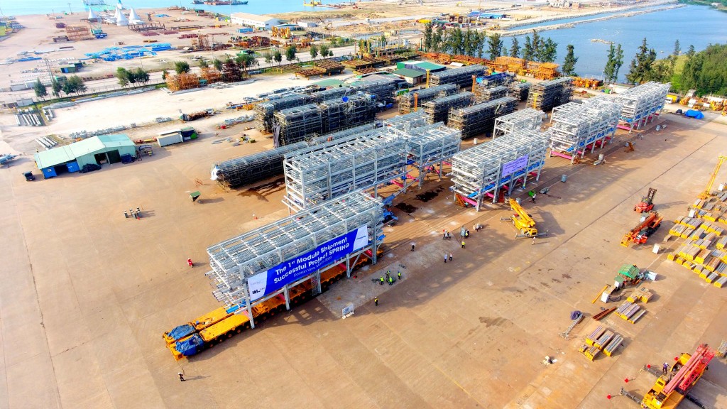 Doosan Vina exports 11 modules weighing 1,226 tons to Singapore