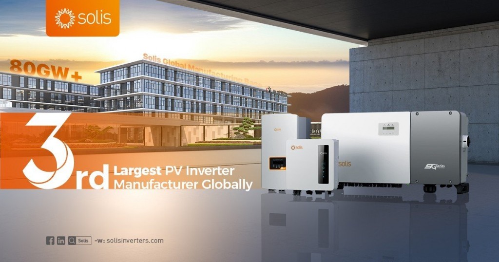 Solis: 3rd largest PV inverter Manufacturer Globally According to Wood Mackenzie