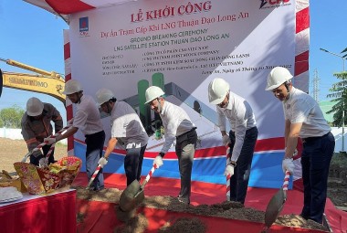 starting construction of liquefied natural gas lng supply station in long an