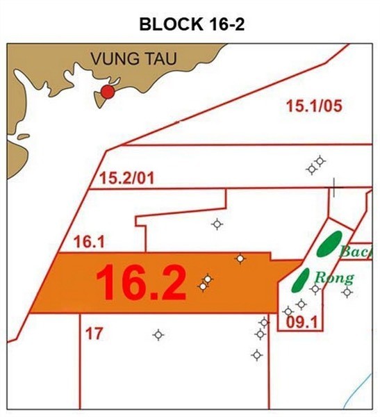 Discovering the Oil and gas at Block 16-2 at Mekong Delta (Cuu Long) Basin (120 km from Vung Tau)