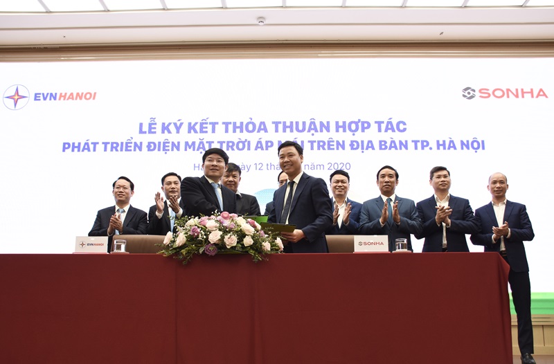 EVNHANOI and SONHA Group cooperate in developing rooftop solar power systems
