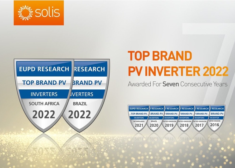 Solis được trao chứng nhận ‘Thương hiệu hàng đầu PV 2022’ từ EuPD Research