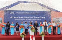 inaugurating coc san hydropower project in lao cai province